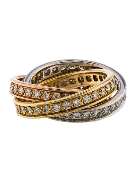 cartier trinity ring with diamonds replica|cartier trinity rolling ring.